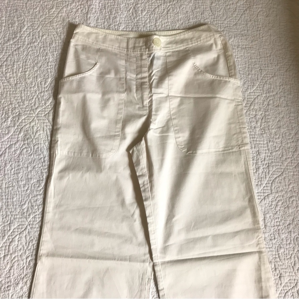 Zero + Maria Cornejo Off-White Wide Leg Pants - Picture 3 of 8